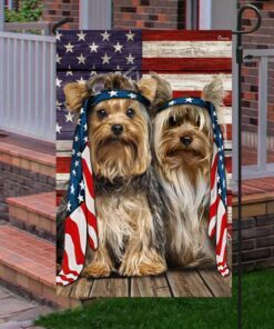 silkie and yorkie dog flag charming dog ntb216fv25 4574