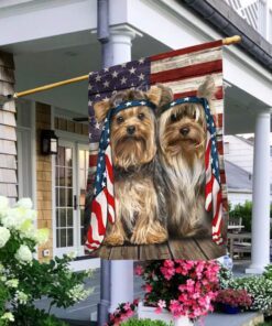 Silkie And Yorkie Dog Flag Charming Dog NTB216Fv25