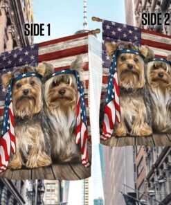 silkie and yorkie dog flag charming dog ntb216fv25 8399
