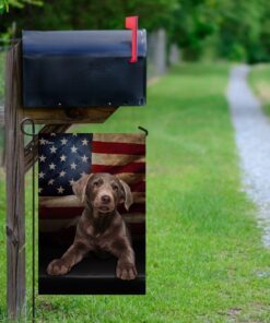 silver labrador american flag 4134