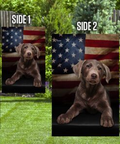 silver labrador american flag 6776