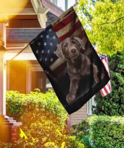 silver labrador american flag 7504