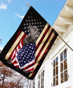 silver labrador retriever american patriot flag 2390