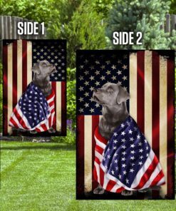silver labrador retriever american patriot flag 5143