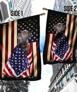 silver labrador retriever american patriot flag 6222
