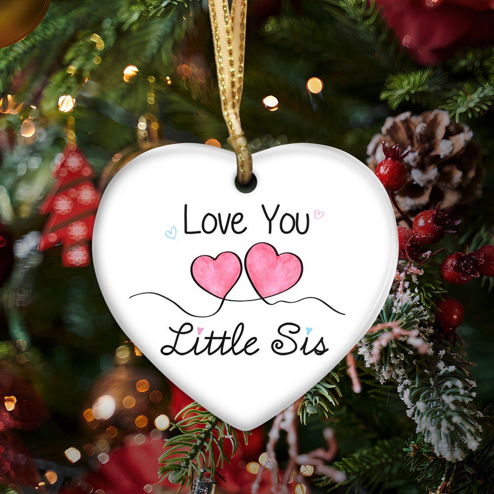 Sister Ceramic Ornament Love You Little Sister Sibling Gift TQN541O - Image 2