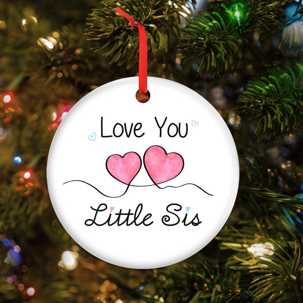Sister Ceramic Ornament Love You Little Sister Sibling Gift TQN541O - Image 3