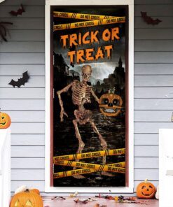 Skeleton Halloween Door Cover Trick or Treat BNN503D