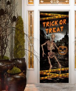 skeleton halloween door cover trick or treat bnn503d 6854
