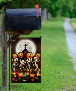 skeleton pumpkin halloween flag 3769
