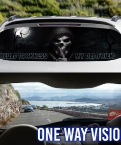 skull. hello darkness my old friend rear window decal thb2695cd 7217