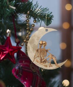 skull couple halloween on the moon ornament qnk1005ov19 5208