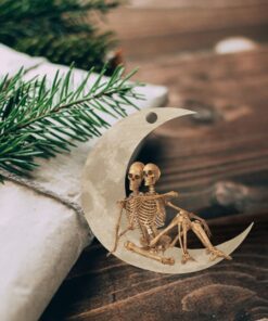 skull couple halloween on the moon ornament qnk1005ov19 6046