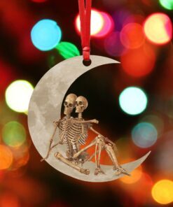 skull couple halloween on the moon ornament qnk1005ov19 8265