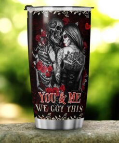 skull couple rose. he keeps me safe she keeps me wild tumbler 20 oz bnn375tu 3311