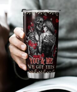 skull couple rose. he keeps me safe she keeps me wild tumbler 20 oz bnn375tu 4310