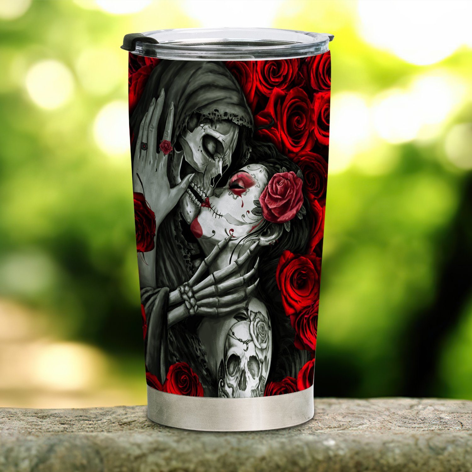 Skull Couple This Is Us A Little Bit Crazy And A Whole Lot Of Love Tumbler 20oz BNN360TU - Image 4