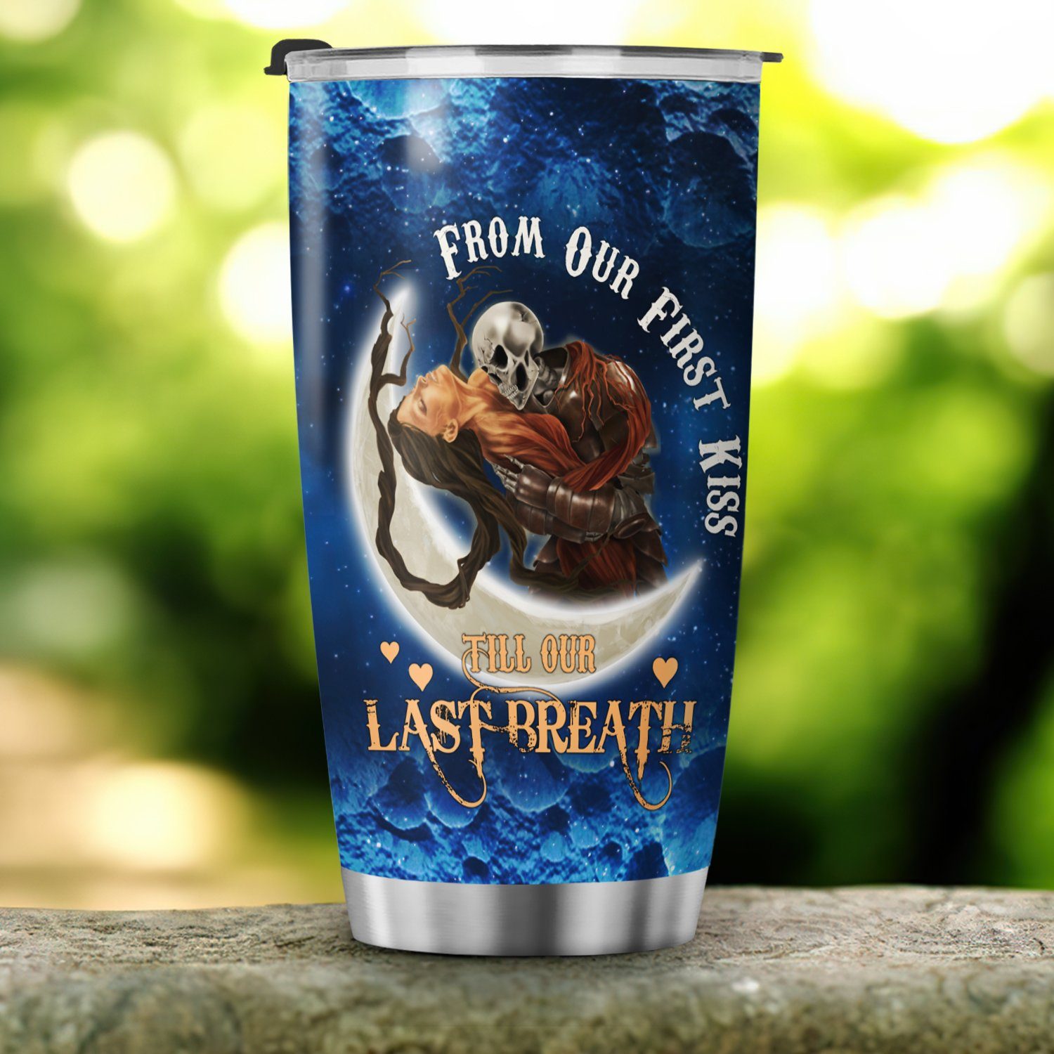 Skull Couple Tumbler From Our First Kiss Till Our Last Breath Tumbler 20oz LNT424TU - Image 4