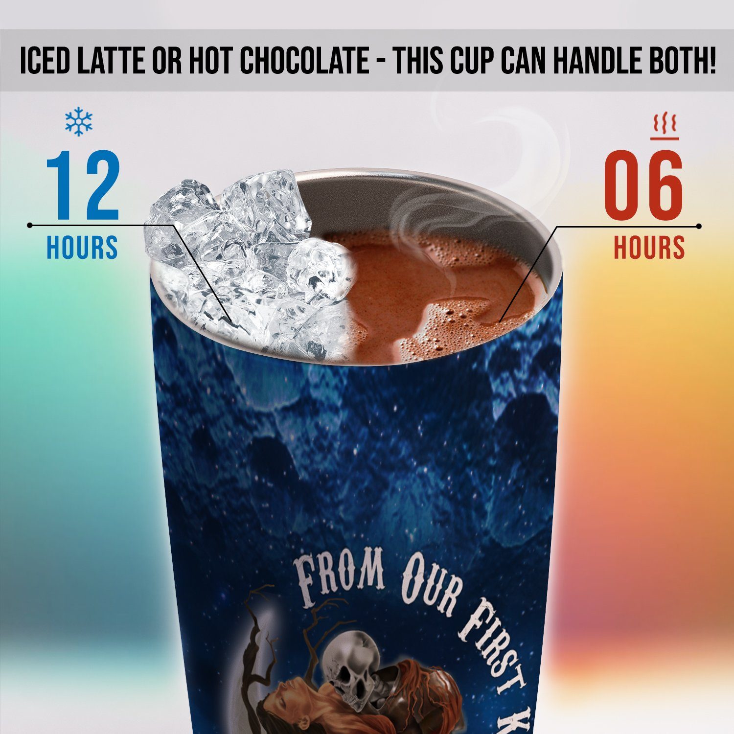 Skull Couple Tumbler From Our First Kiss Till Our Last Breath Tumbler 20oz LNT424TU - Image 5