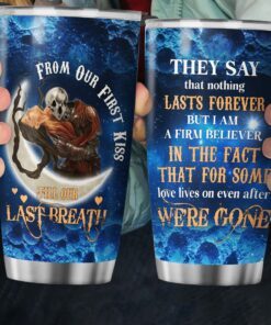 skull couple tumbler from our first kiss till our last breath tumbler 20oz lnt424tu 7137