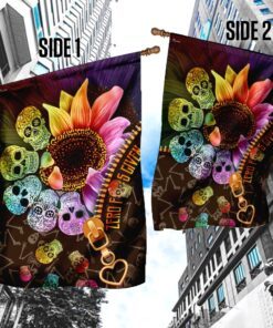 skull flower flag 4898