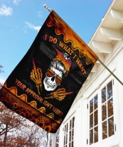 skull lady sunflower i do what i want flag 8718