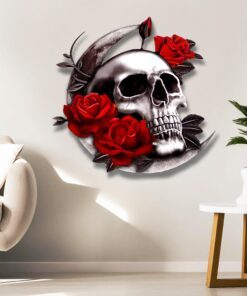 skull moon hanging metal sign qnk1038msv1 8708