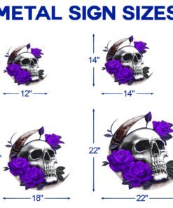 skull moon hanging metal sign qnk1038msv2 1912