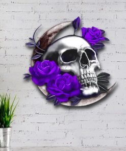 skull moon hanging metal sign qnk1038msv2 7105