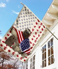 sloth wrapped in american flag 2426