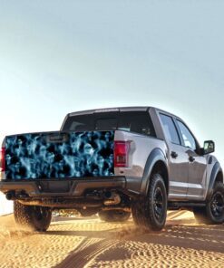 smoking skull tailgate decal sticker wrap qnk554tdv2 3806