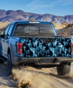 smoking skull tailgate decal sticker wrap qnk554tdv2 3974
