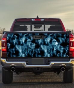 Smoking Skull Tailgate Decal Sticker Wrap QNK554TDv2