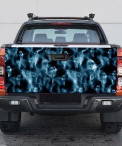smoking skull tailgate decal sticker wrap qnk554tdv2 7719
