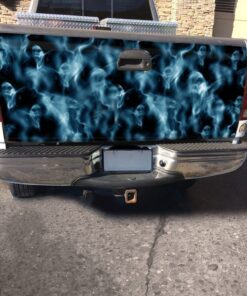 smoking skull tailgate decal sticker wrap qnk554tdv2 7807