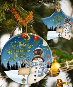 Snowflakes Are Kisses From Heaven Ceramic Ornament