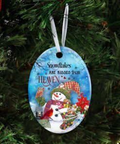 snowflakes are kisses from heaven ceramic ornament 3804