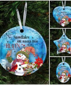 snowflakes are kisses from heaven ceramic ornament 7963