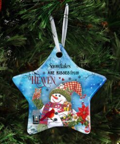 snowflakes are kisses from heaven ceramic ornament 8056
