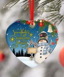 snowflakes are kisses from heaven ceramic ornament 8162