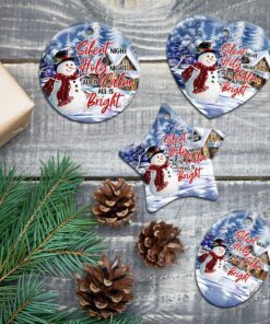 snowman christmas ceramic ornament 1847