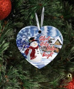 snowman christmas ceramic ornament 7128