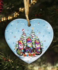 snowman christmas ceramic ornament tqn517o 4591