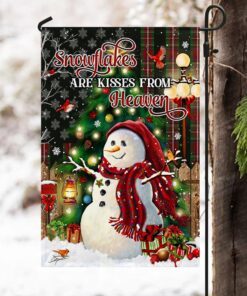 snowman flag snowflakes are kisses from heaven mlh1917f 2791