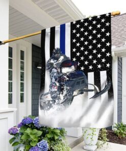 Snowmobile Blue Line American Flag LHA1785Fv1