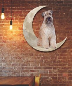 Soft-coated Wheaten Terrier Dog And Moon Hanging Metal Sign QNK879MSv45