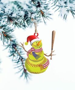 softball custom shaped ornament snowman nnt158ov2 5886