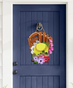 softball custom wooden sign flower nnt194wd 1333