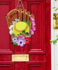 softball custom wooden sign flower nnt194wd 2129