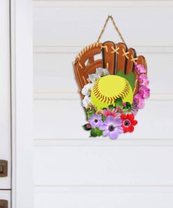 Softball Custom Wooden Sign Flower NNT194WD